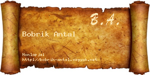Bobrik Antal névjegykártya